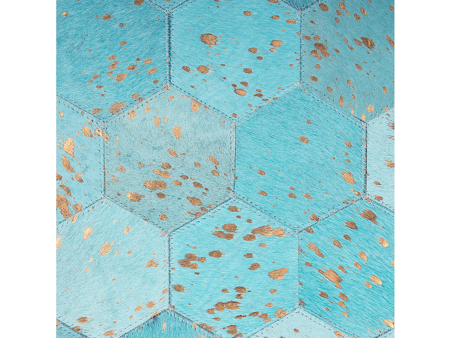 Vloerkleed ZEYTIN ø 140 cm Leer Turquoise