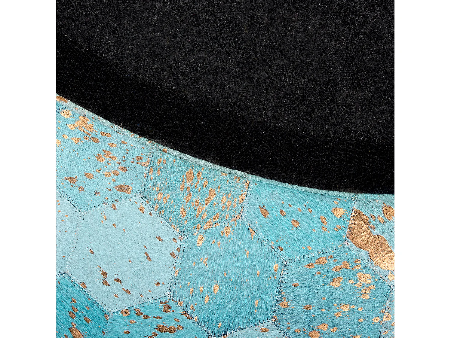 Vloerkleed ZEYTIN ø 140 cm Leer Turquoise