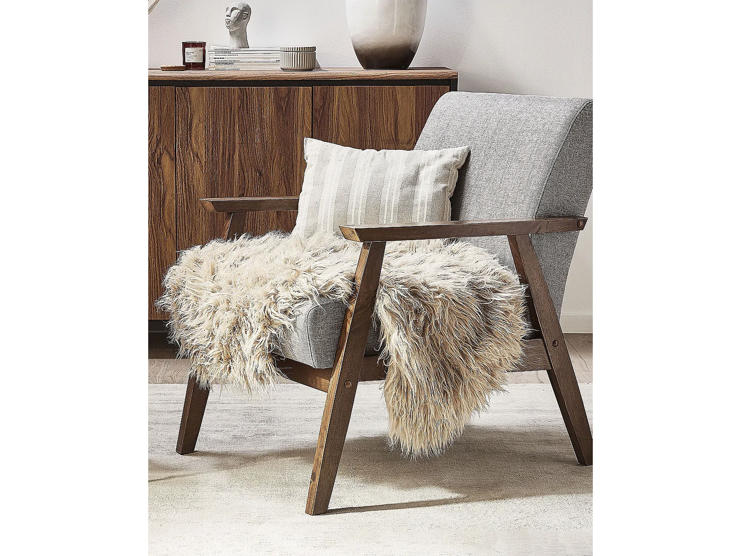 Tapis en fausse fourrure MUNGO Beige 63 x 95 cm