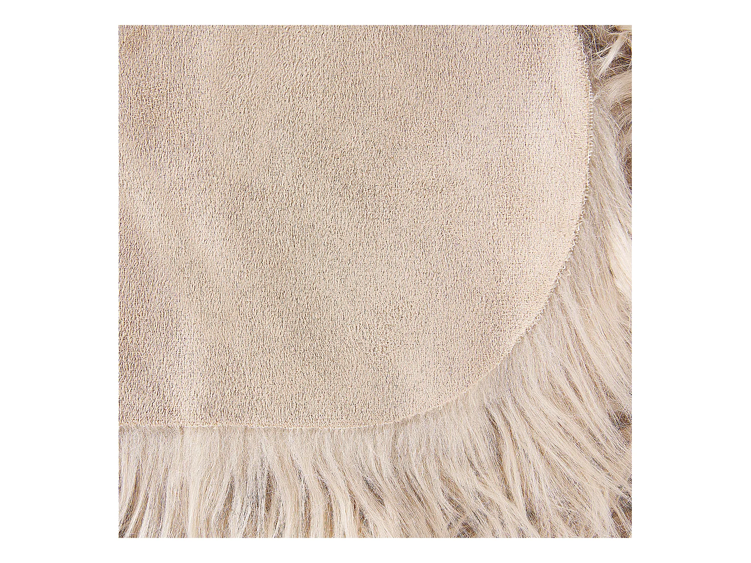 Kunstfell Teppich Schaf beige Überwurf Webpelz Fellform 63 x 95 cm Mungo