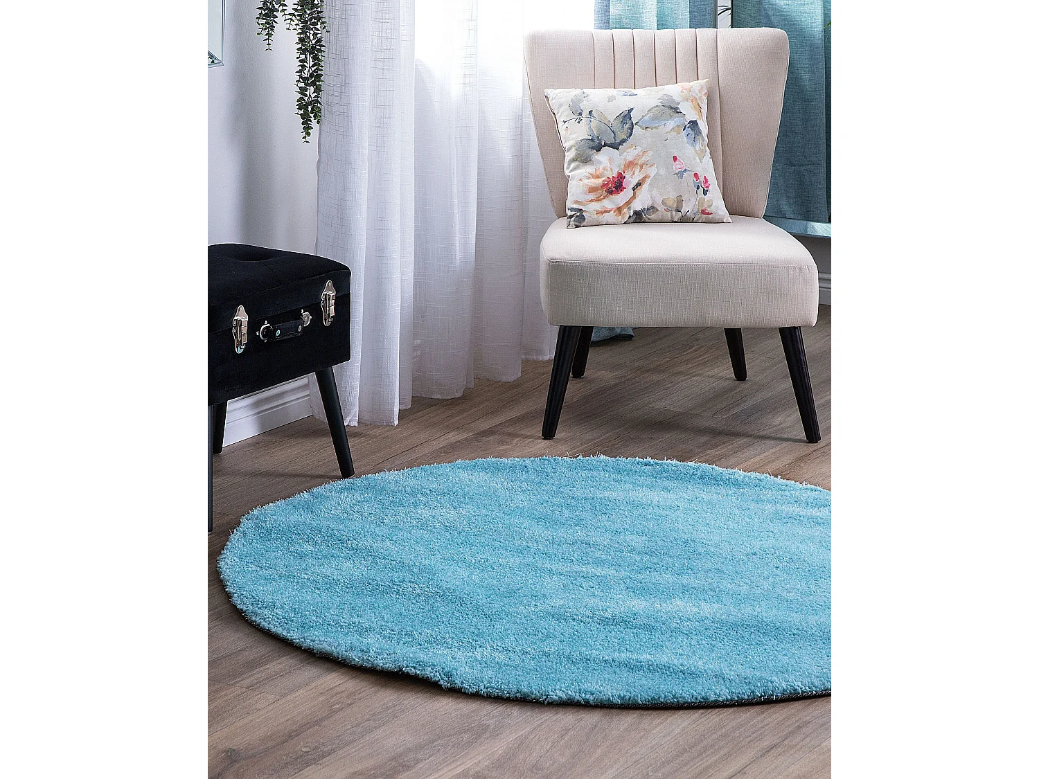 Tapete redondo azul claro ⌀ 140 cm DEMRE