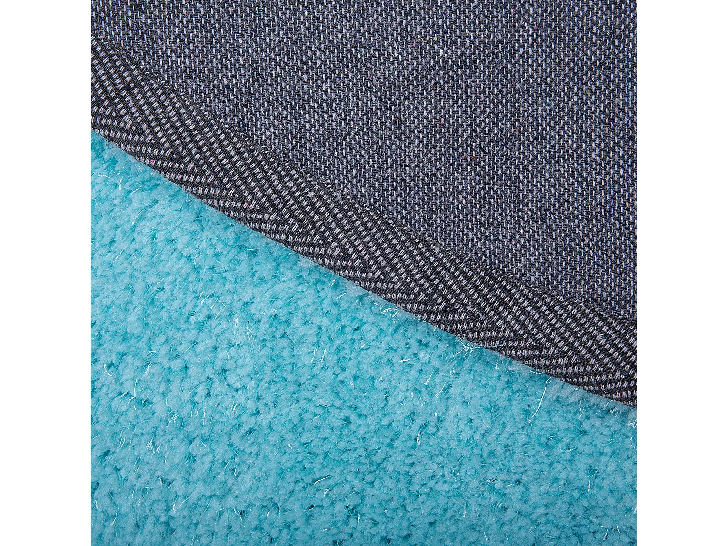 Tapis rond en tissu bleu clair DEMRE