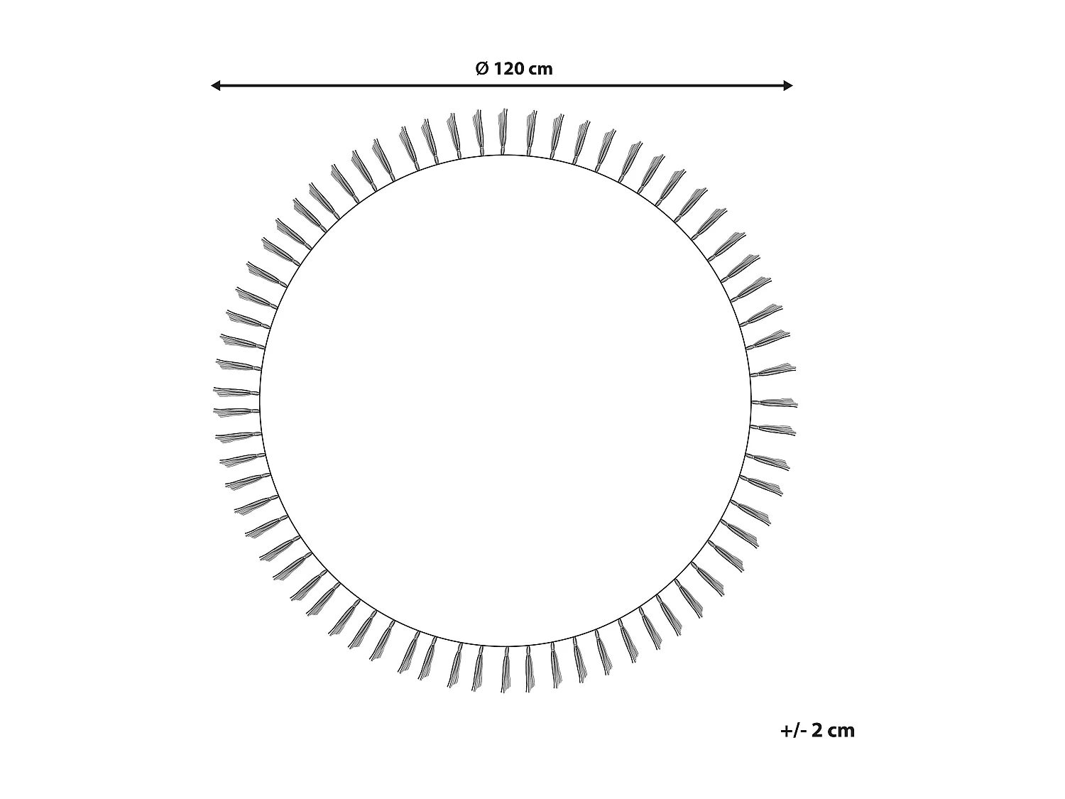 Teppich Baumwolle beige / dunkelblau ø 120 cm mit Quasten Kurzflor TATVAN