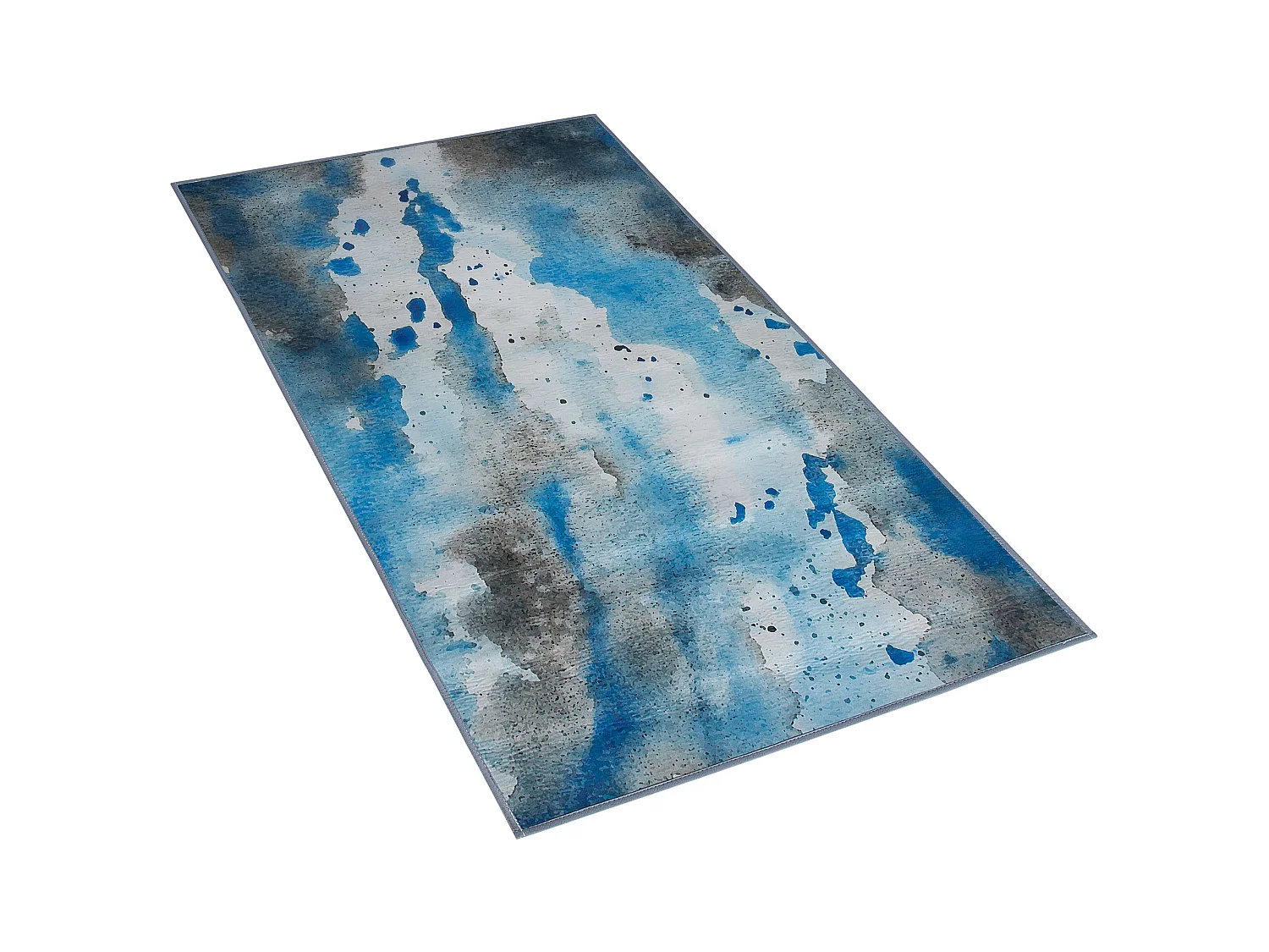 Tapis avec tache bleu et grise 80 x 150 cm BOZAT