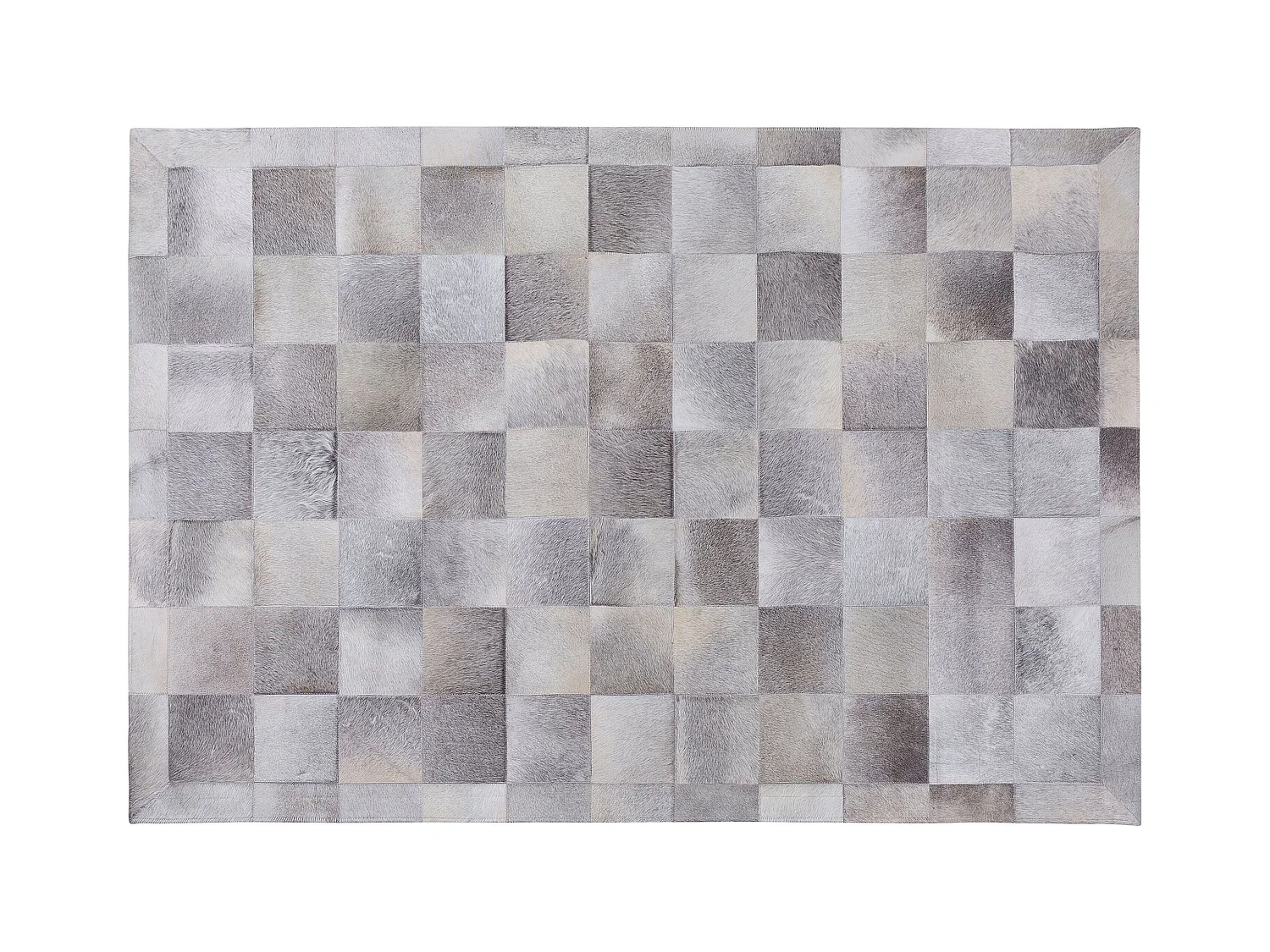 Moderner Teppich aus Echtleder hellgrau 140 x 200 cm Alacam