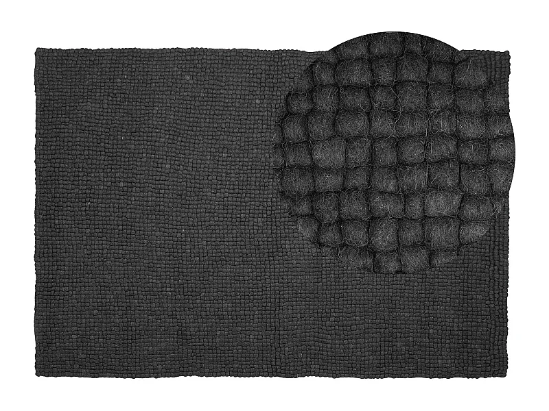 Vloerkleed wol donkergrijs 160 x 230 cm AMDO