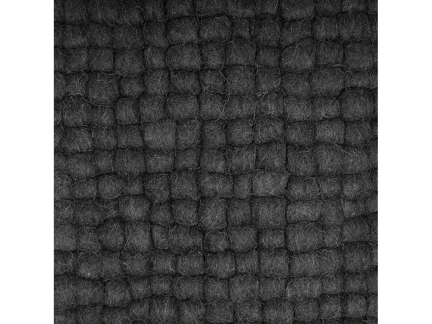 Teppich rechteckig Wollteppich Filzkugelteppich 160 x 230 cm dunkelgrau Amdo