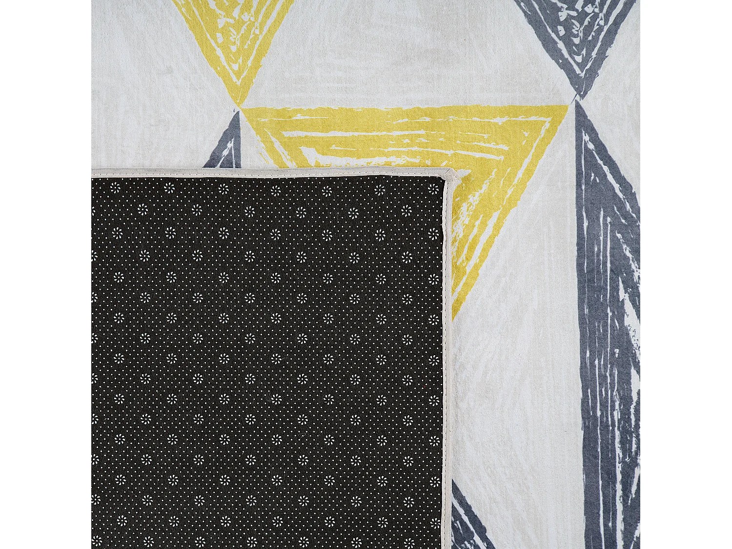 Teppich grau-gelb-mintgrün 160 x 230 cm Dreieckmuster Kurzflor KALEN