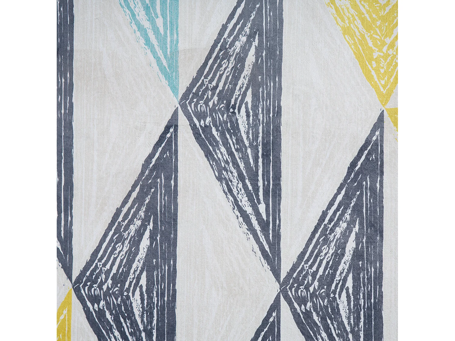 Teppich grau-gelb-mintgrün 160 x 230 cm Dreieckmuster Kurzflor KALEN