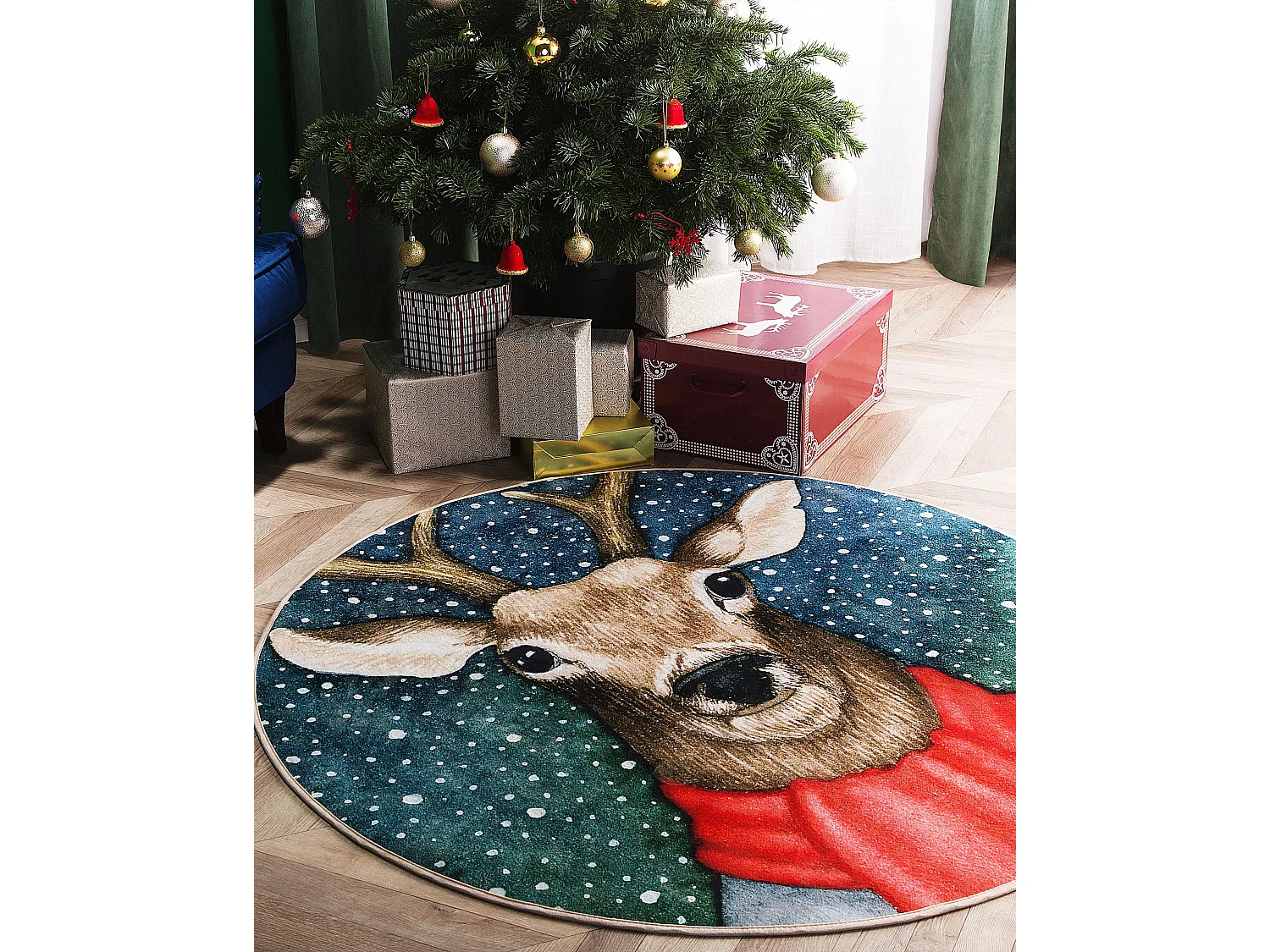 Tapis de Noël rond 140 cm de diamètre EREGLI