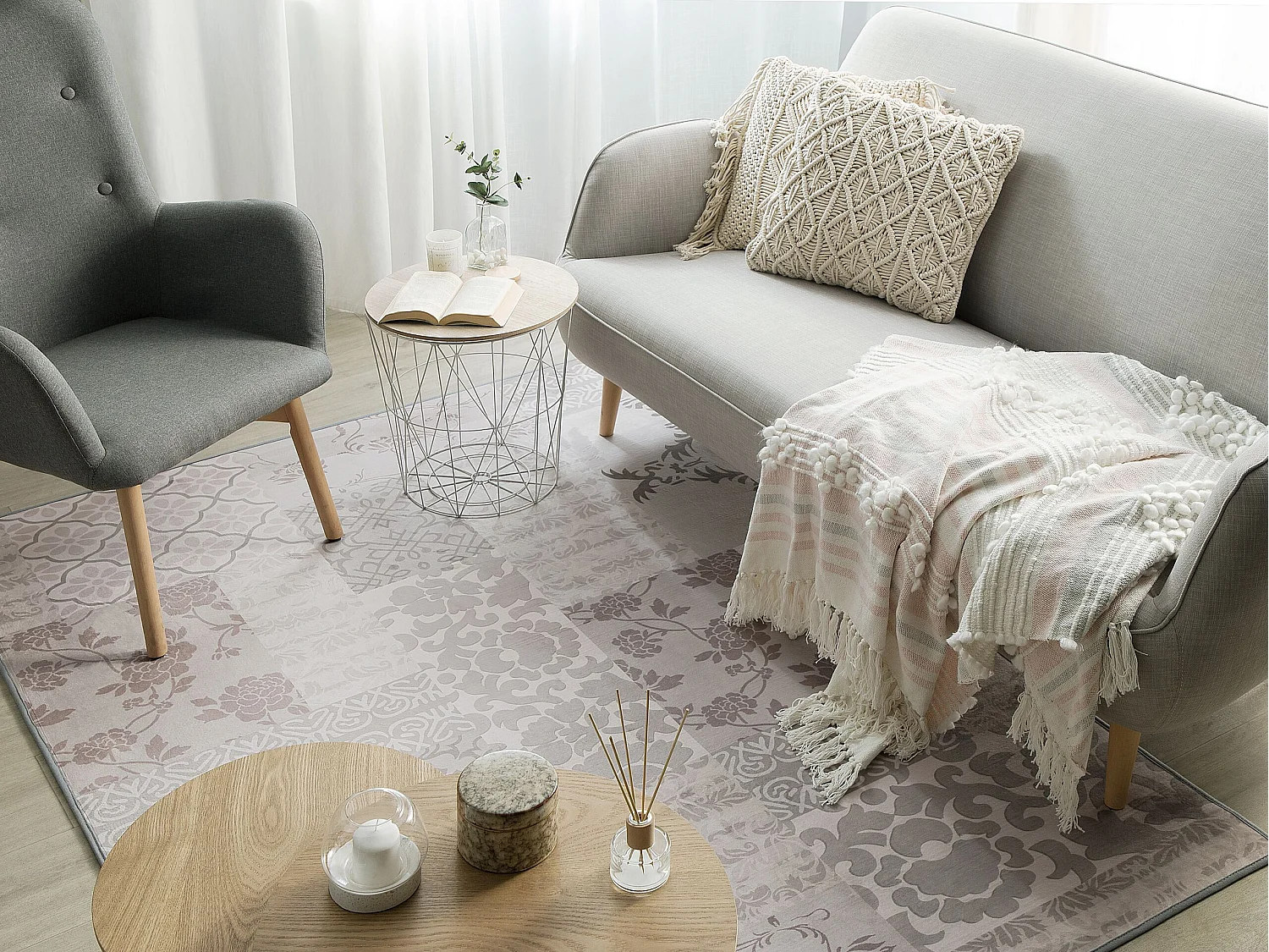 Tapis mosaïque 160 x 230 cm en tissu BALLICA