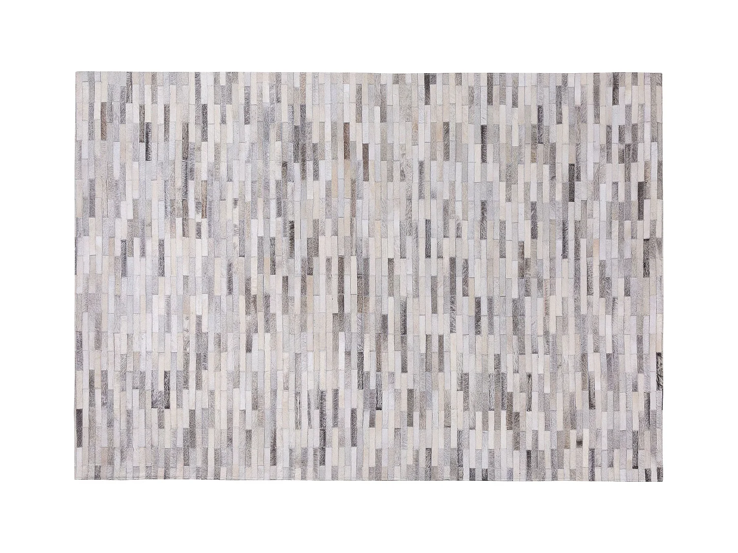 Origineller, moderner Teppich aus Echtleder grau 160 x 230 cm Ahilli