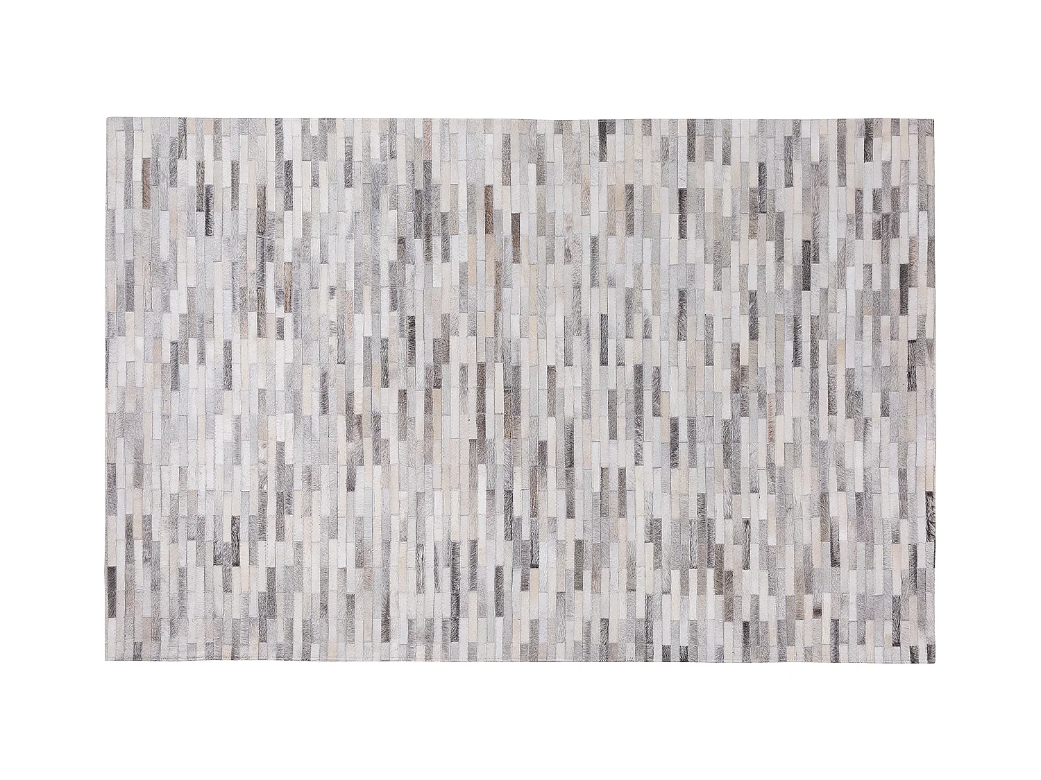 Origineller, moderner Teppich aus Echtleder grau 160 x 230 cm Ahilli