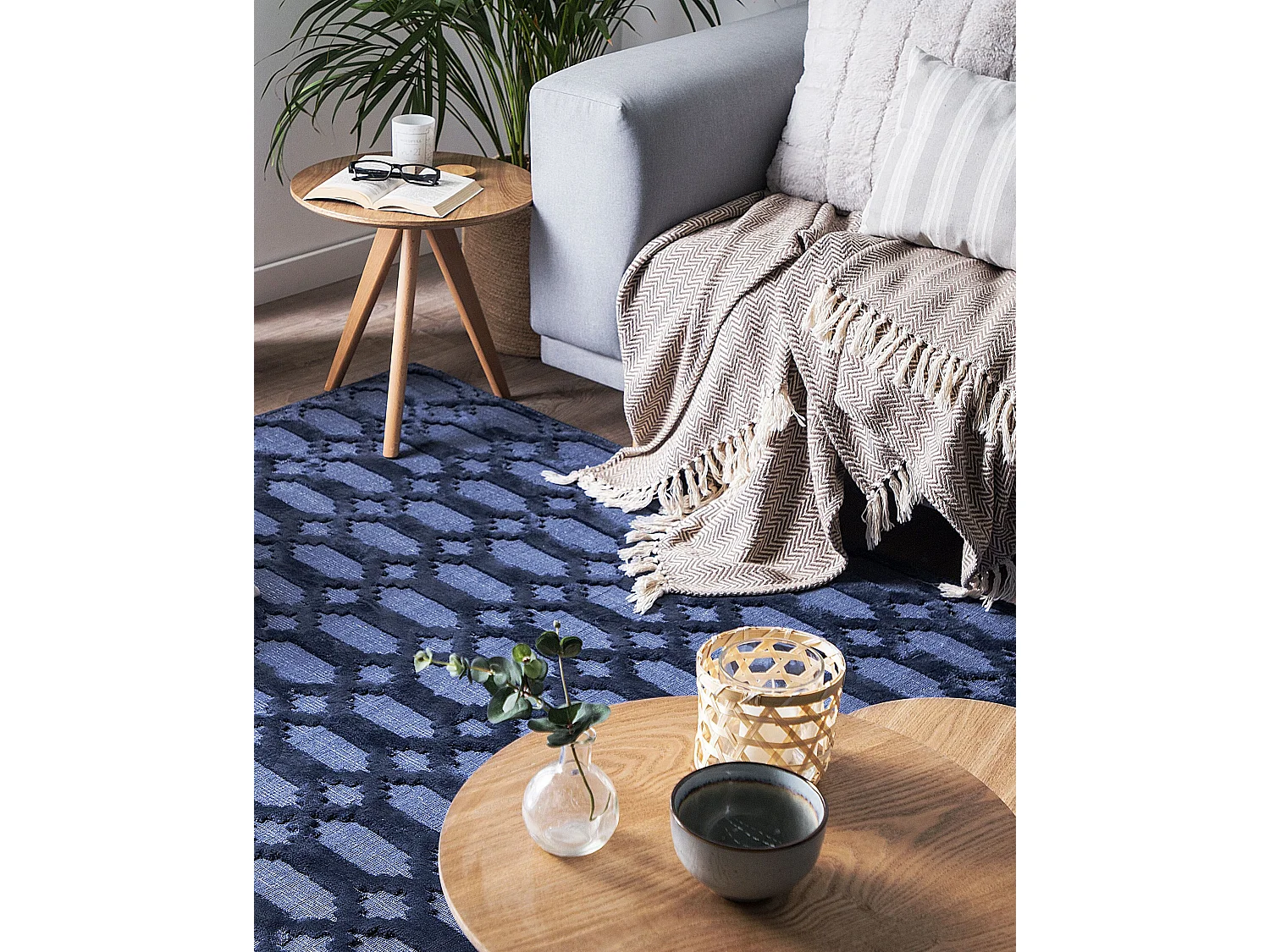 Tapis CIZRE Bleu marine 140 x 200 cm Soie artificielle