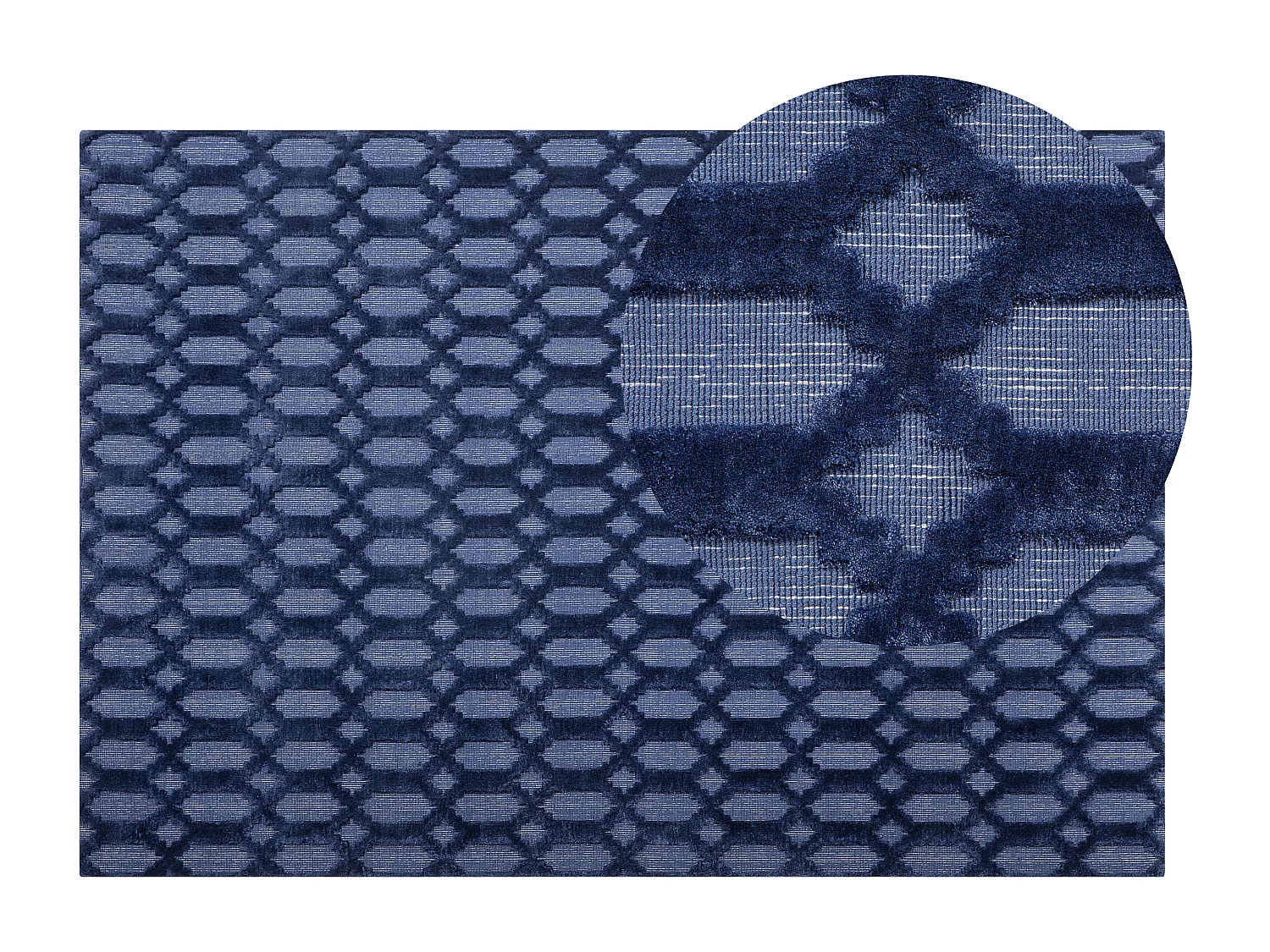 Alfombra de viscosa azul marino 140 x 200 cm CIZRE