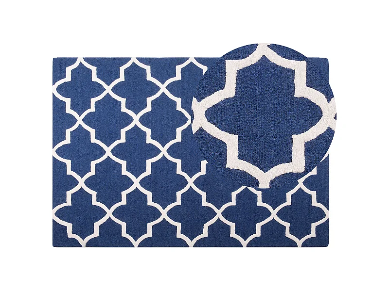 Dywan wełniany 140 x 200 cm niebieski SILVAN