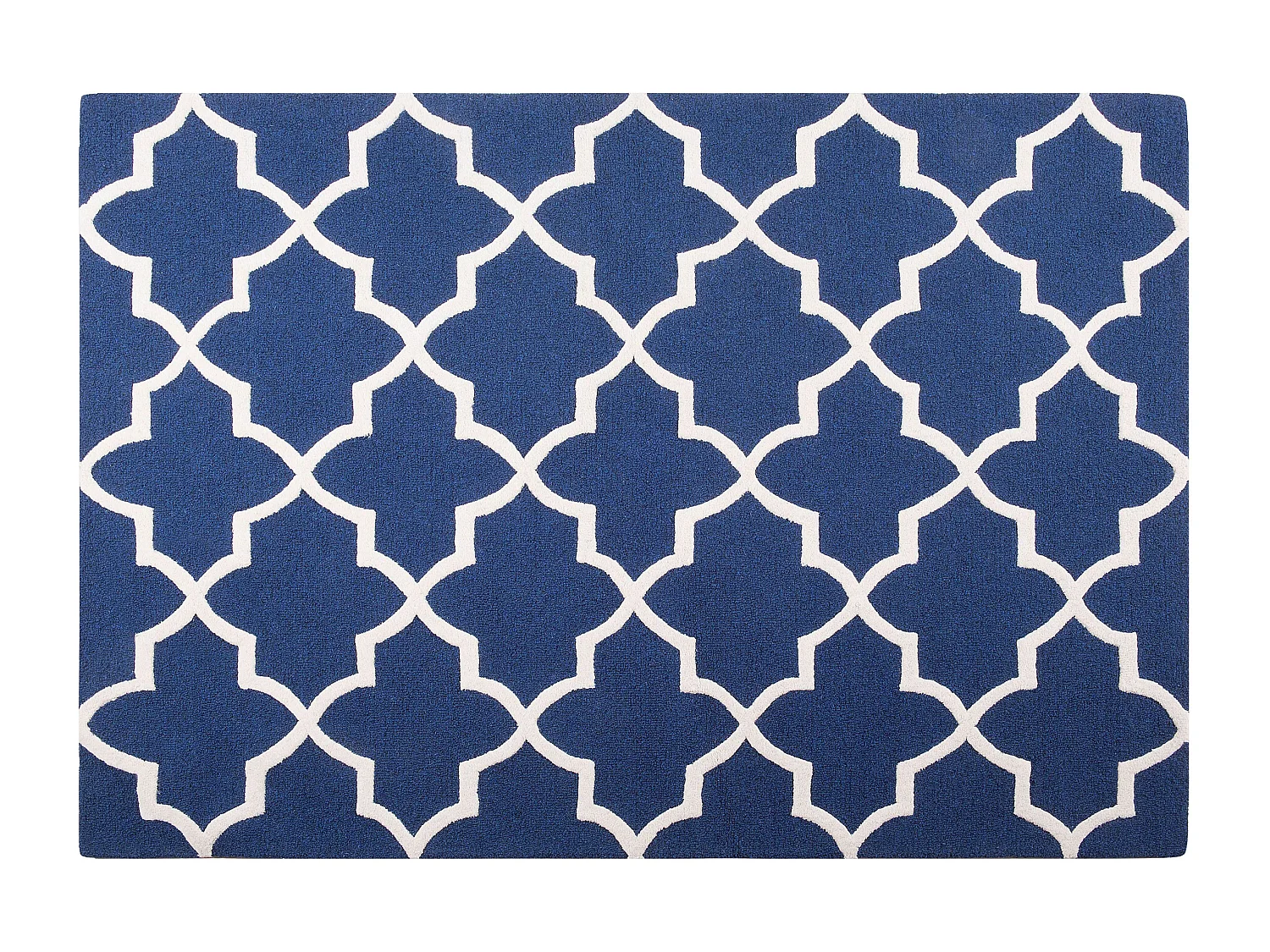 Teppich Wolle blau 140 x 200 cm marokkanisches Muster Kurzflor SILVAN