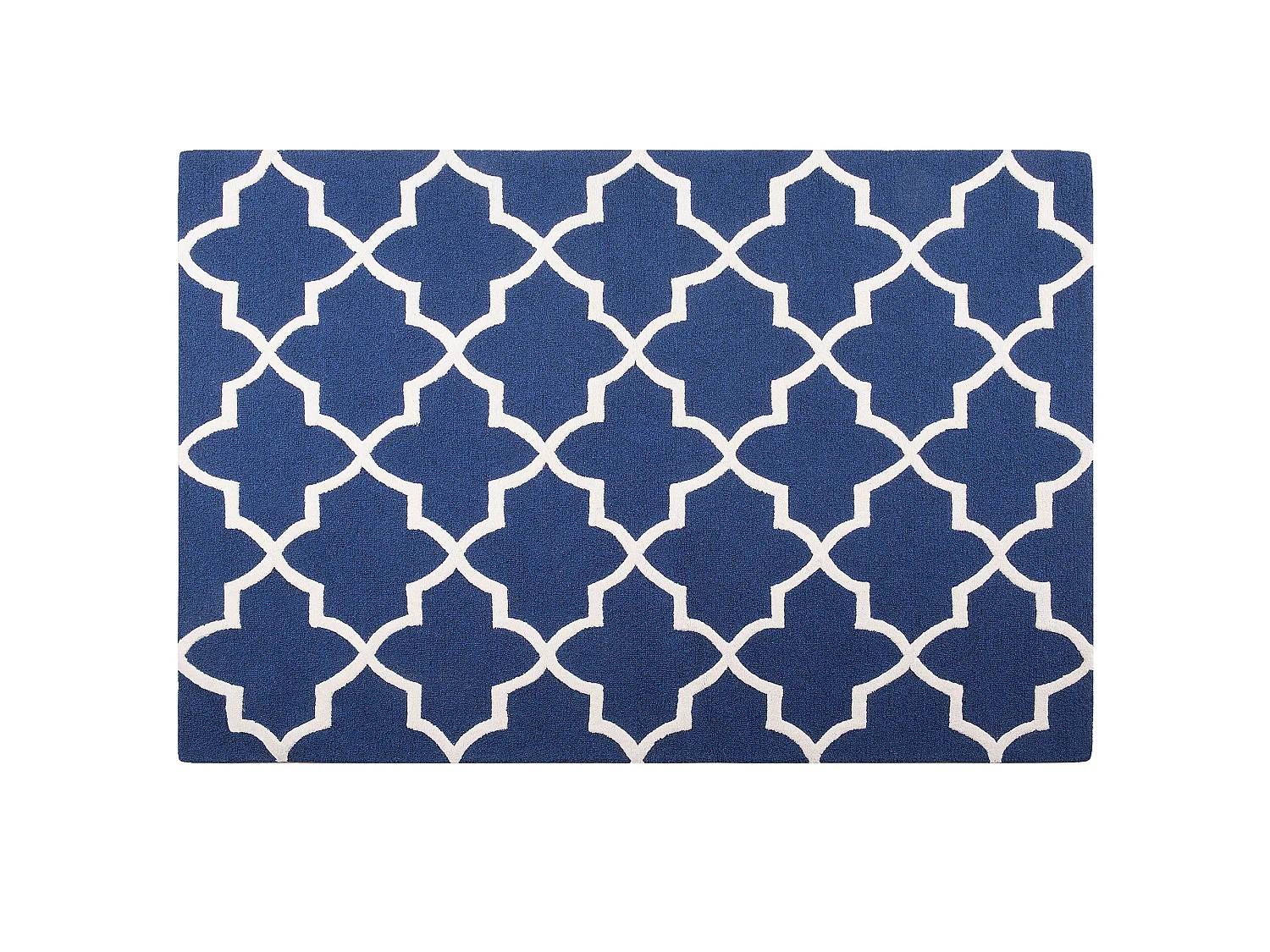 Teppich Wolle blau 140 x 200 cm marokkanisches Muster Kurzflor SILVAN