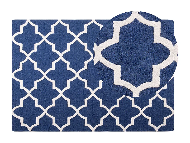 Tapis SILVAN Bleu marine 140 x 200 cm Laine
