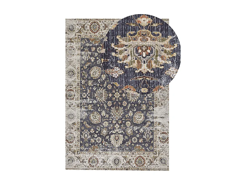 Orientalischer Teppich Kurzflor rechteckig 140 x 200 cm mehrfarbig Pelitli