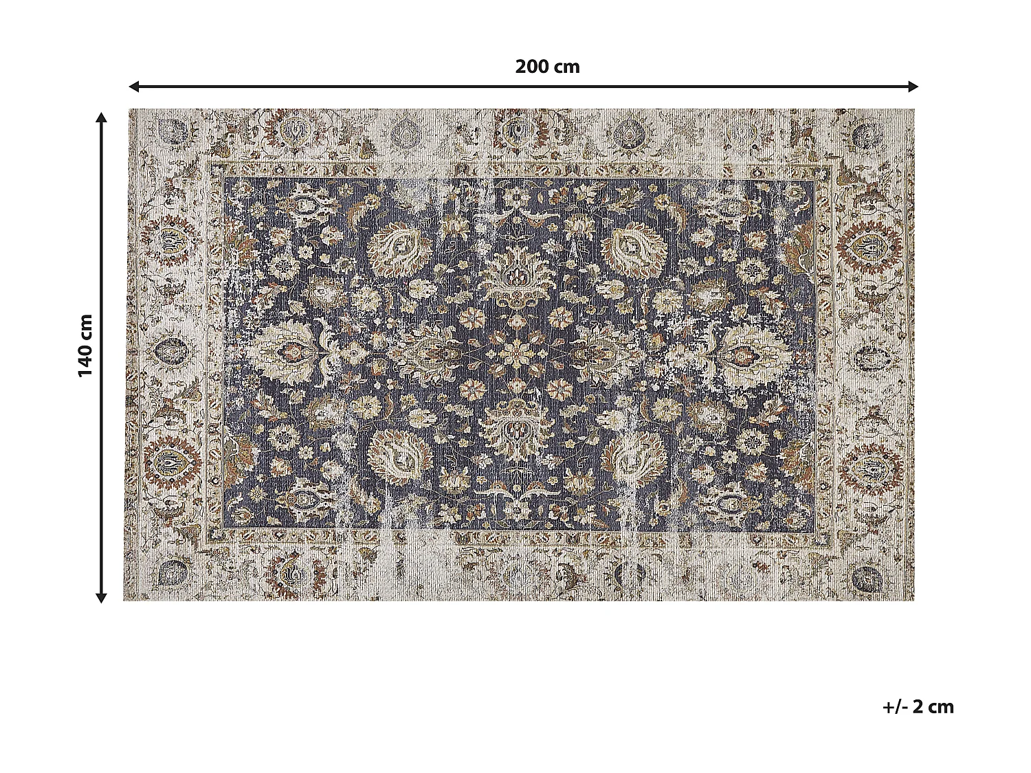 Tappeto a pelo corto blu e beige 140 x 200 cm PELITLI