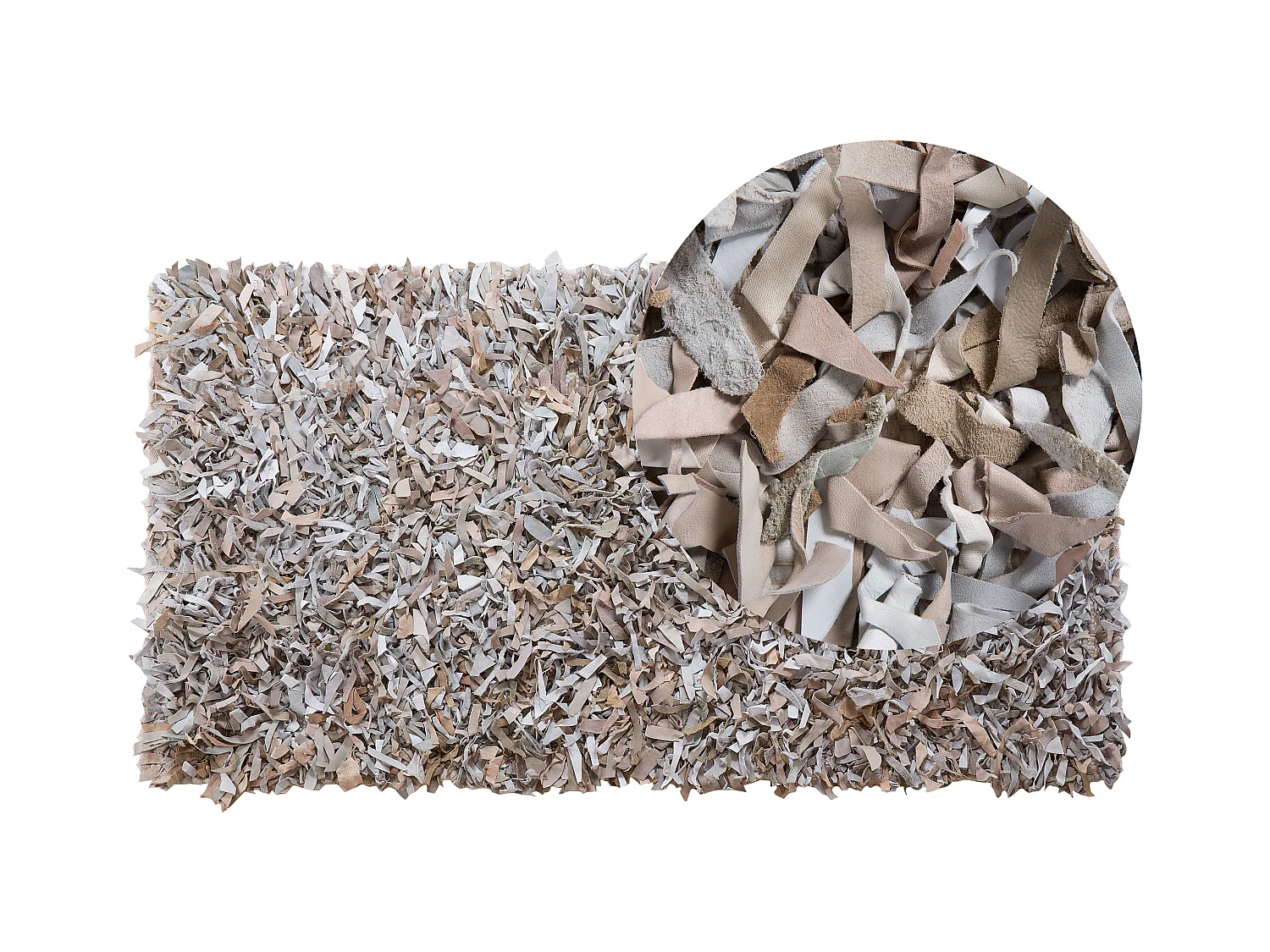 Vloerkleed leer licht beige 80 x 150 cm MUT
