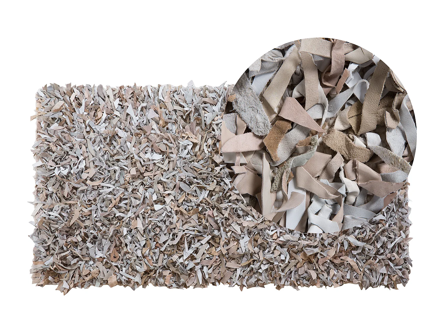 Vloerkleed leer licht beige 80 x 150 cm MUT