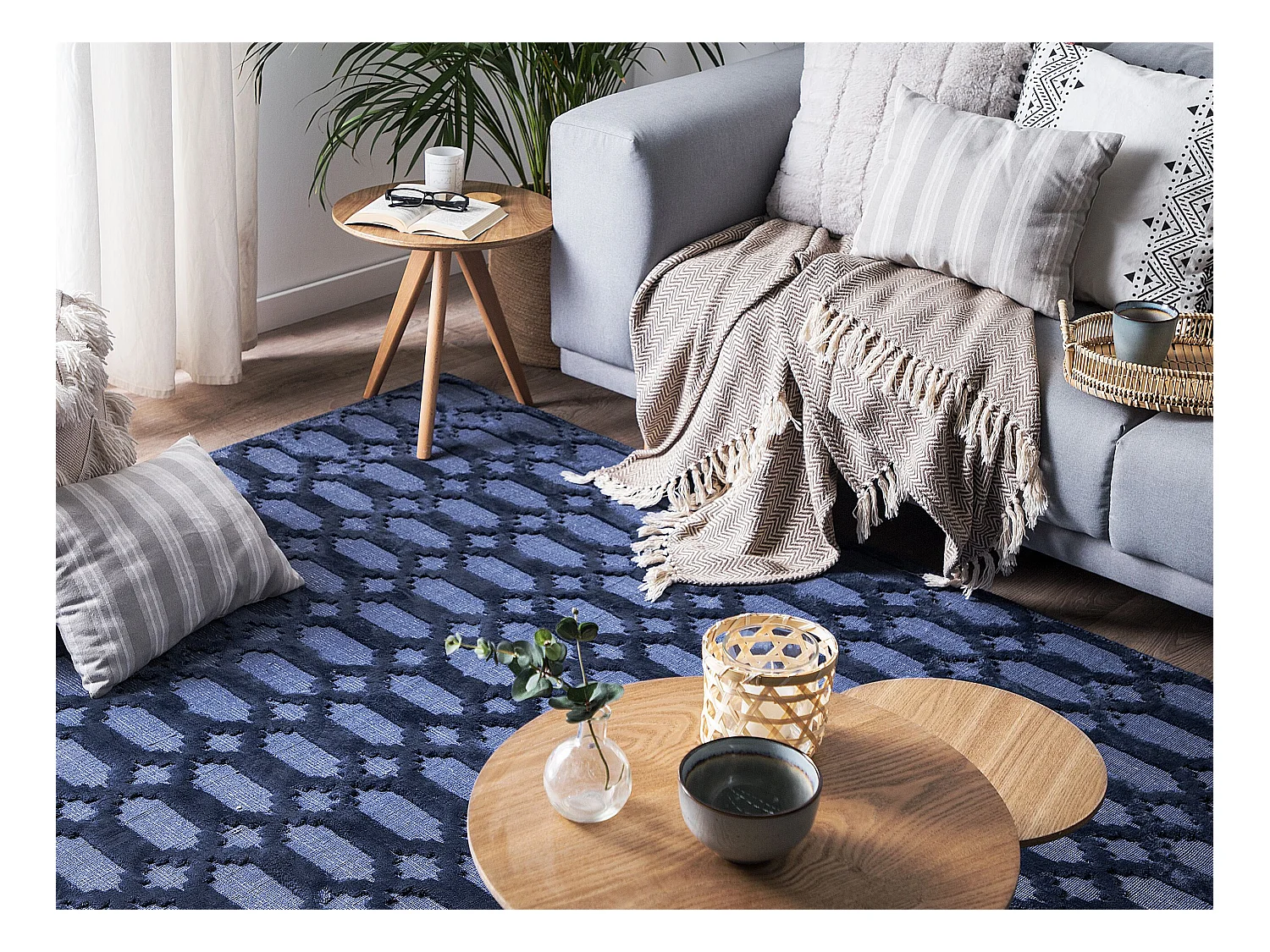 Tappeto blu marino 160 x 230 cm a pelo corto CIZRE