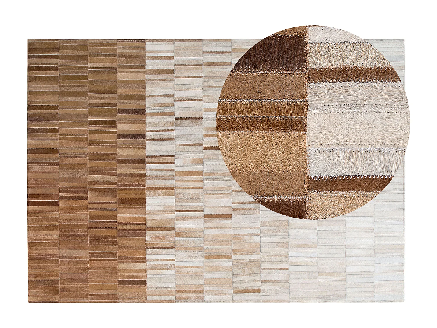 Vloerkleed leer beige 160 x 230 cm YAGDA