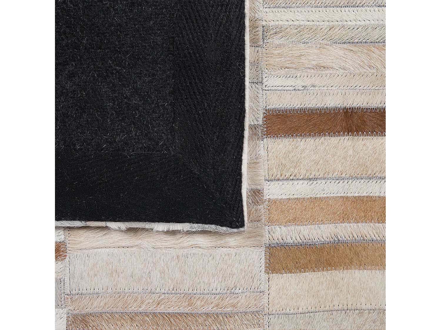 Vloerkleed leer beige 160 x 230 cm YAGDA