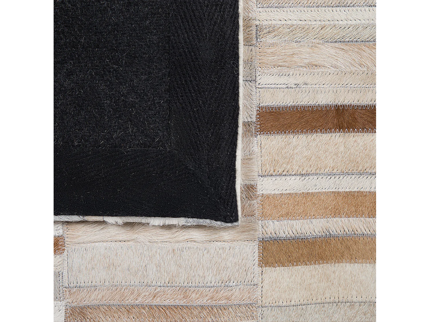 Tapis en cuir beige 160 x 230 cm YAGDA