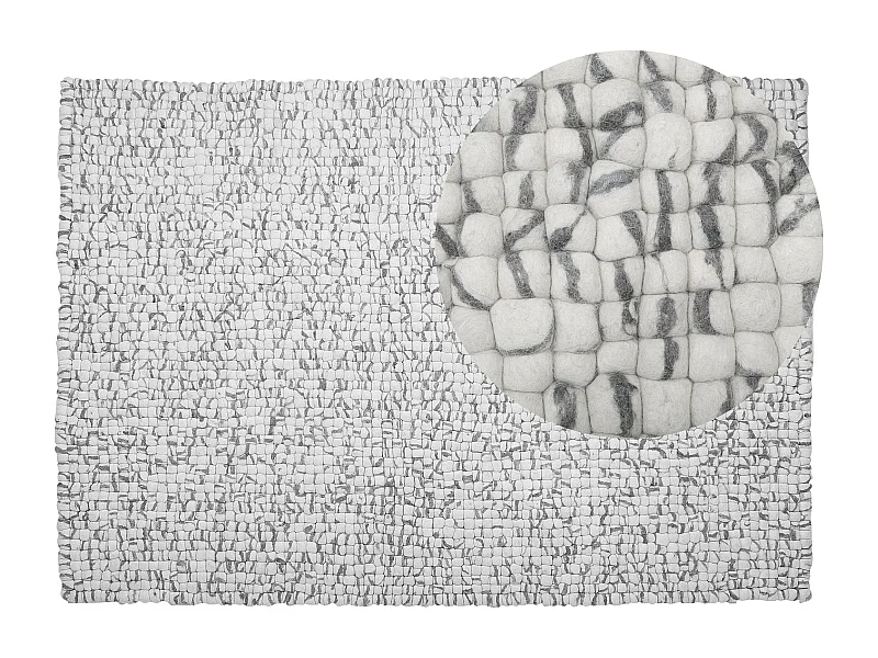 Tappeto rettangolare grigio chiaro 160 x 230 cm AMDO