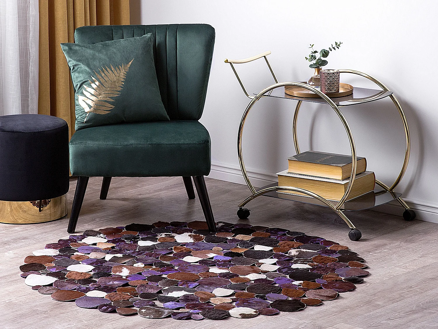 Tapis SORGUN ø 140 cm Cuir Violet