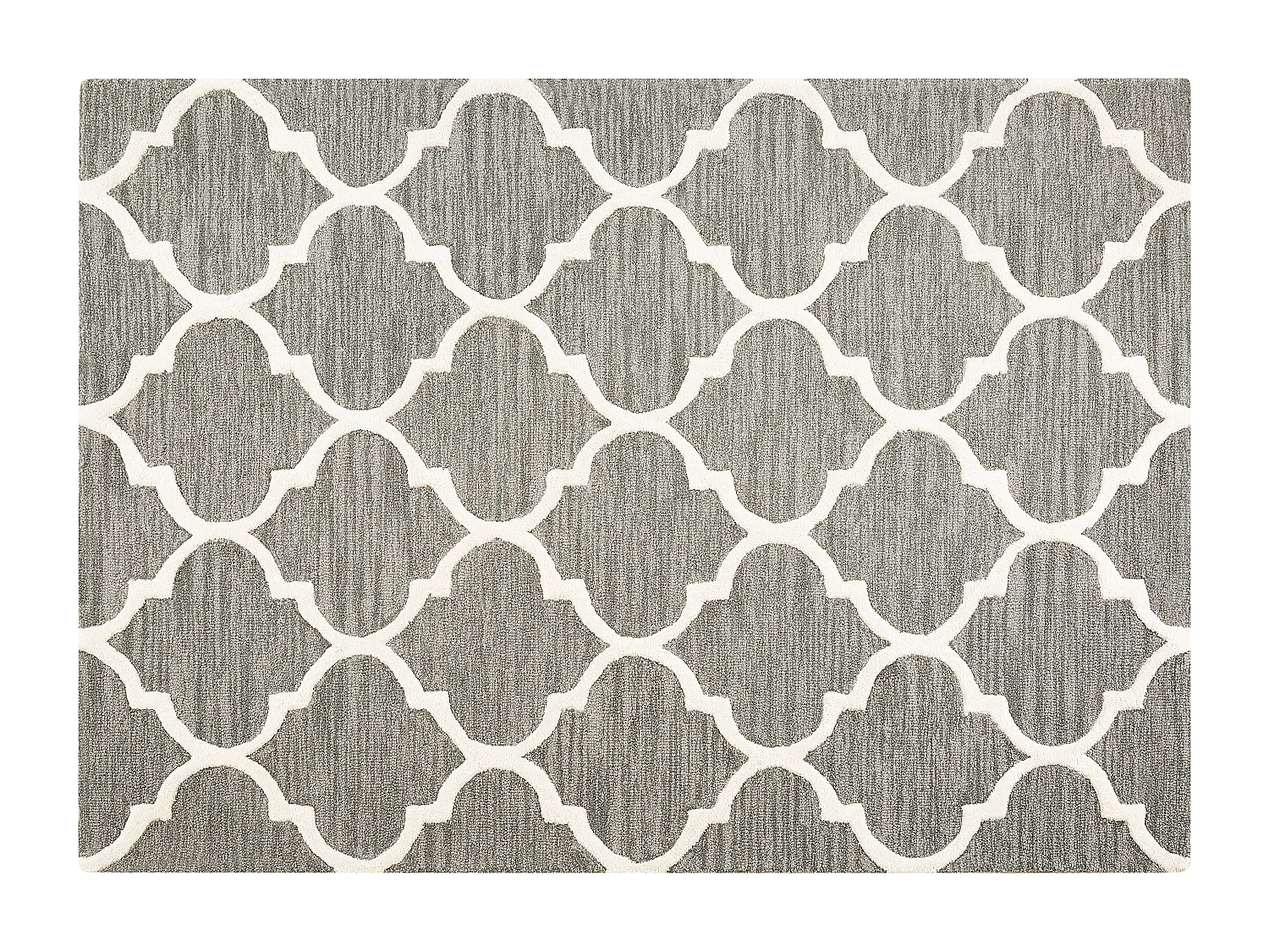 Stilvoller Teppich marokkanisches Muster Wolle 160x230 cm grau Yalova