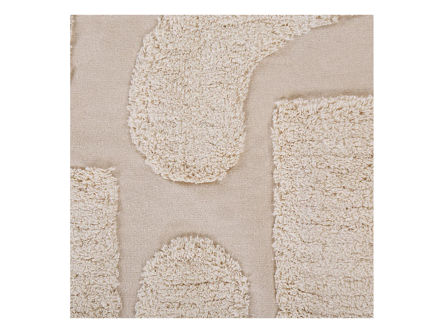 Teppich Baumwolle beige 140 x 200 cm abstraktes Muster Kurzflor DIYADIN