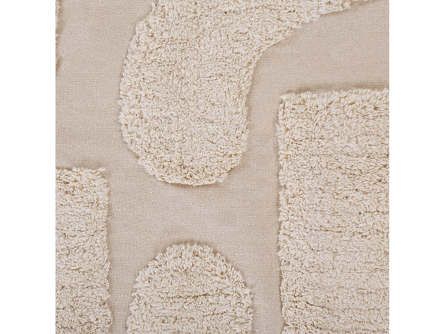 Teppich Baumwolle beige 140 x 200 cm abstraktes Muster Kurzflor DIYADIN