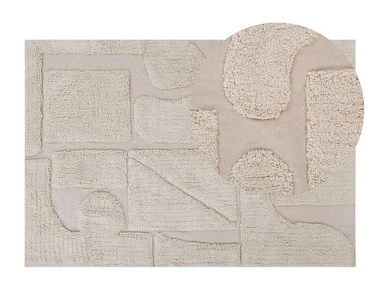 Dywan bawełniany 140 x 200 cm beżowy DIYADIN