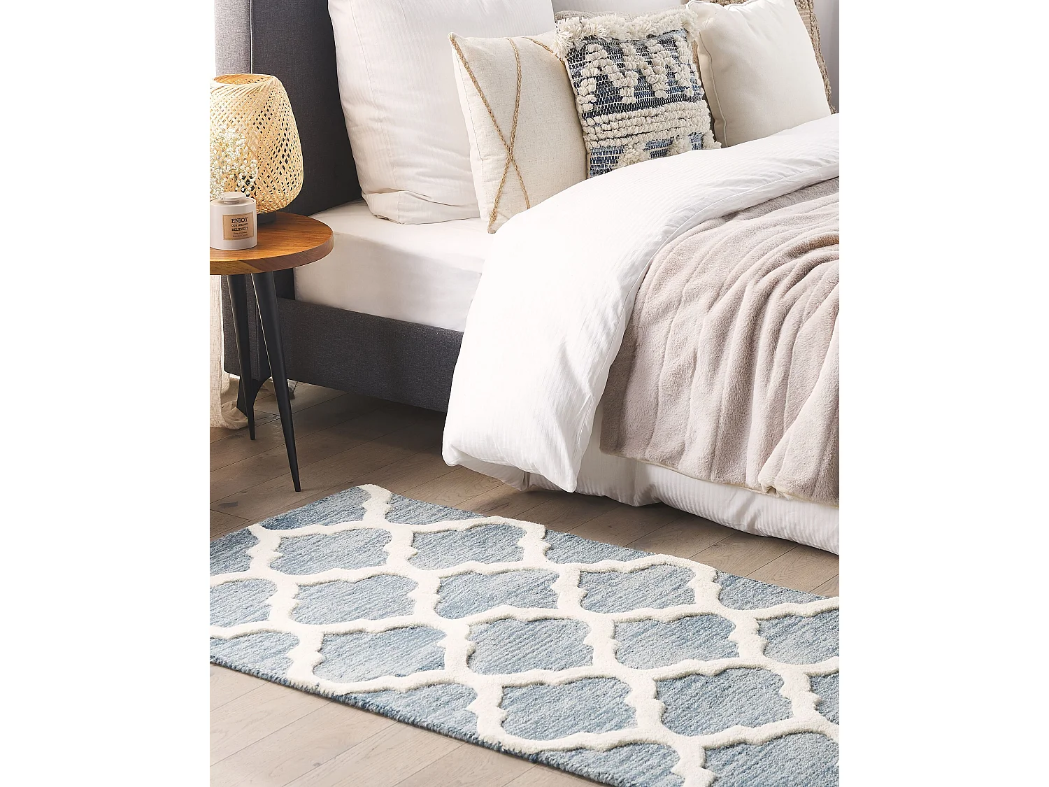 Tappeto rettangolare azzurro 80 x 150 cm YALOVA