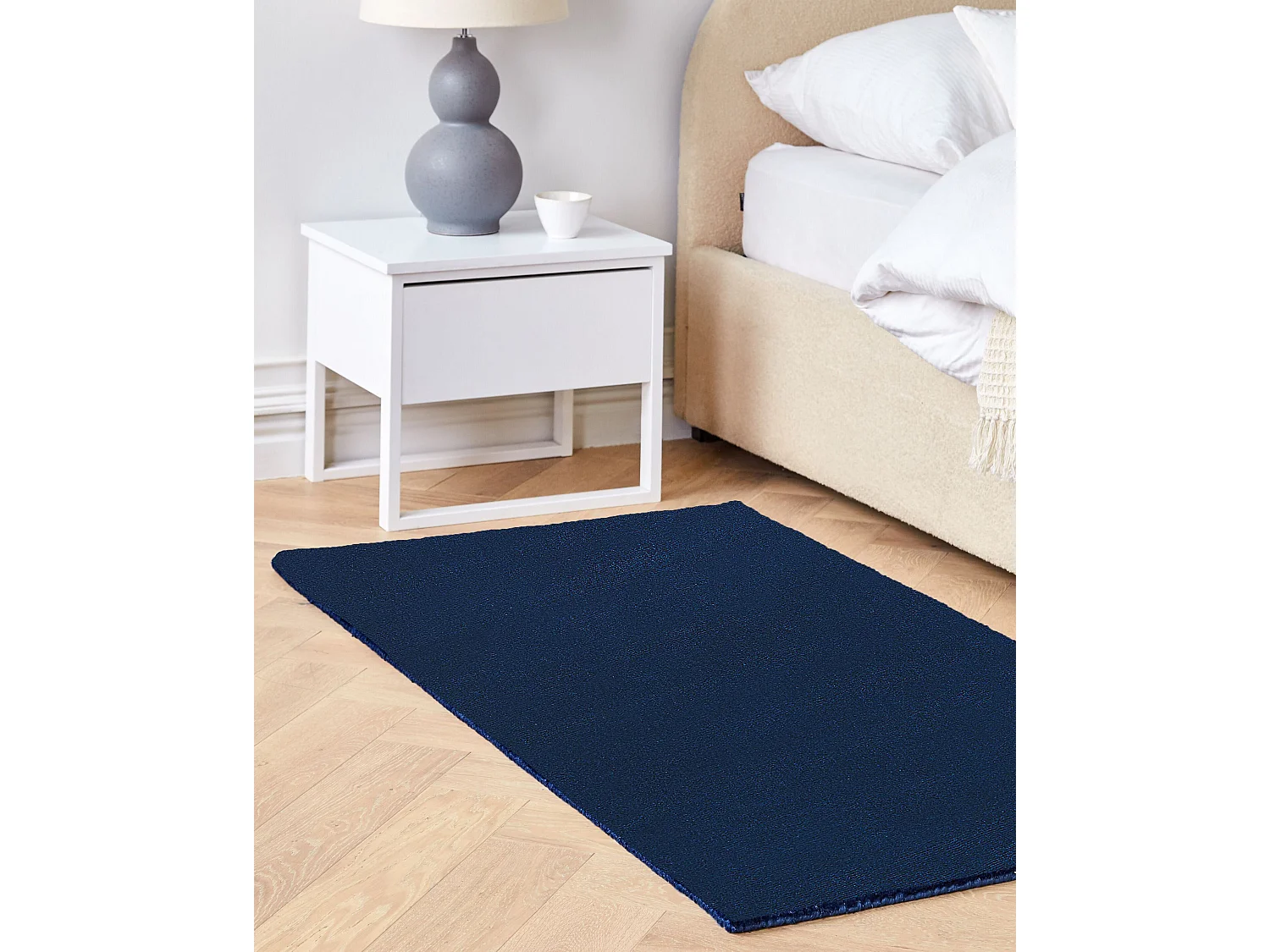 Vloerkleed viscose marineblauw 80 x 150 cm GESI II