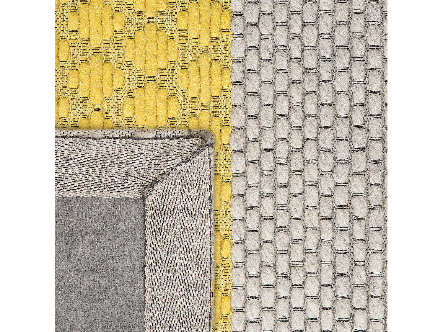 Tapete em lã amarela e cinzenta 140 x 200 cm AKKAYA