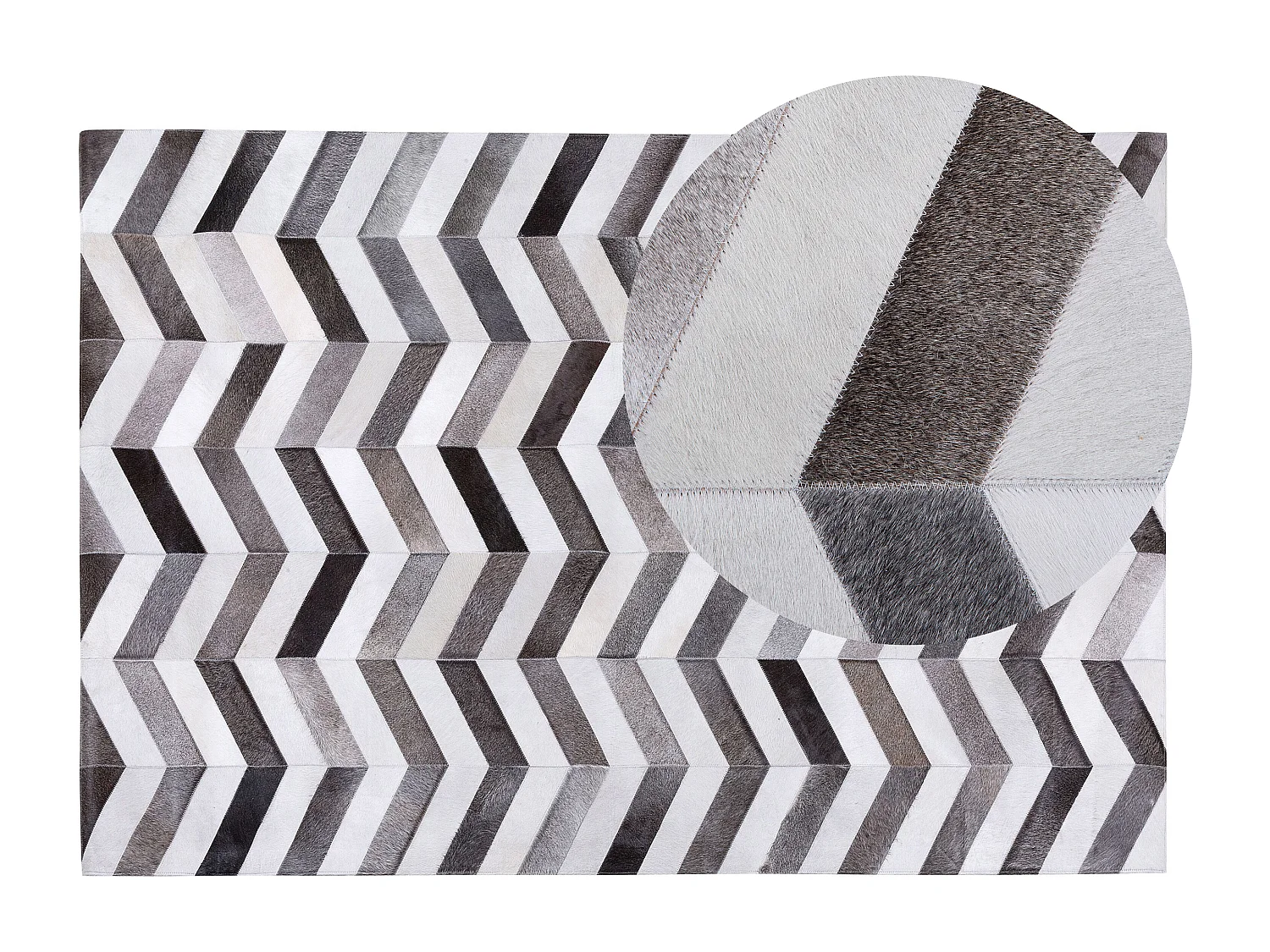 Teppich AKSAZ 140 x 200 cm Echtleder Bunt