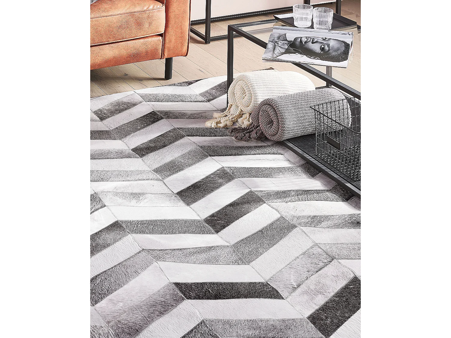 Tapis AKSAZ Multicolore 140 x 200 cm Cuir