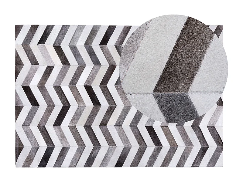 Teppich AKSAZ 140 x 200 cm Echtleder Bunt