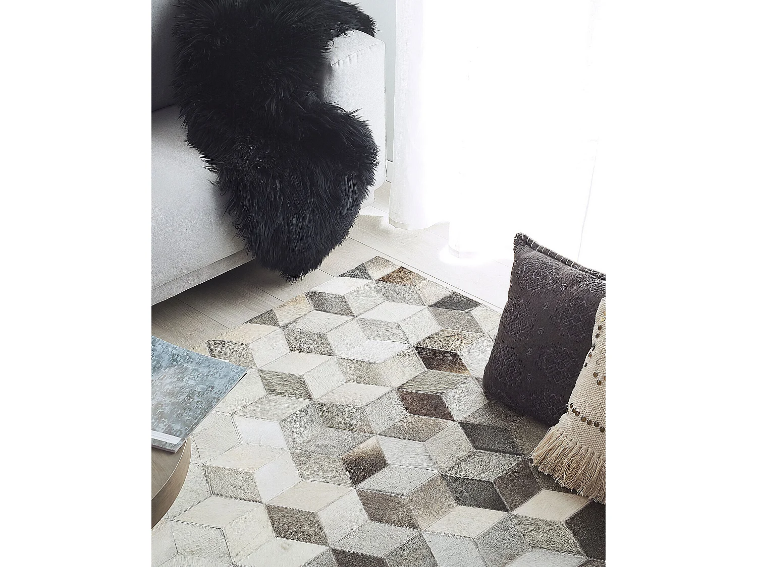 Tapis SASON Beige 160 x 230 cm Cuir