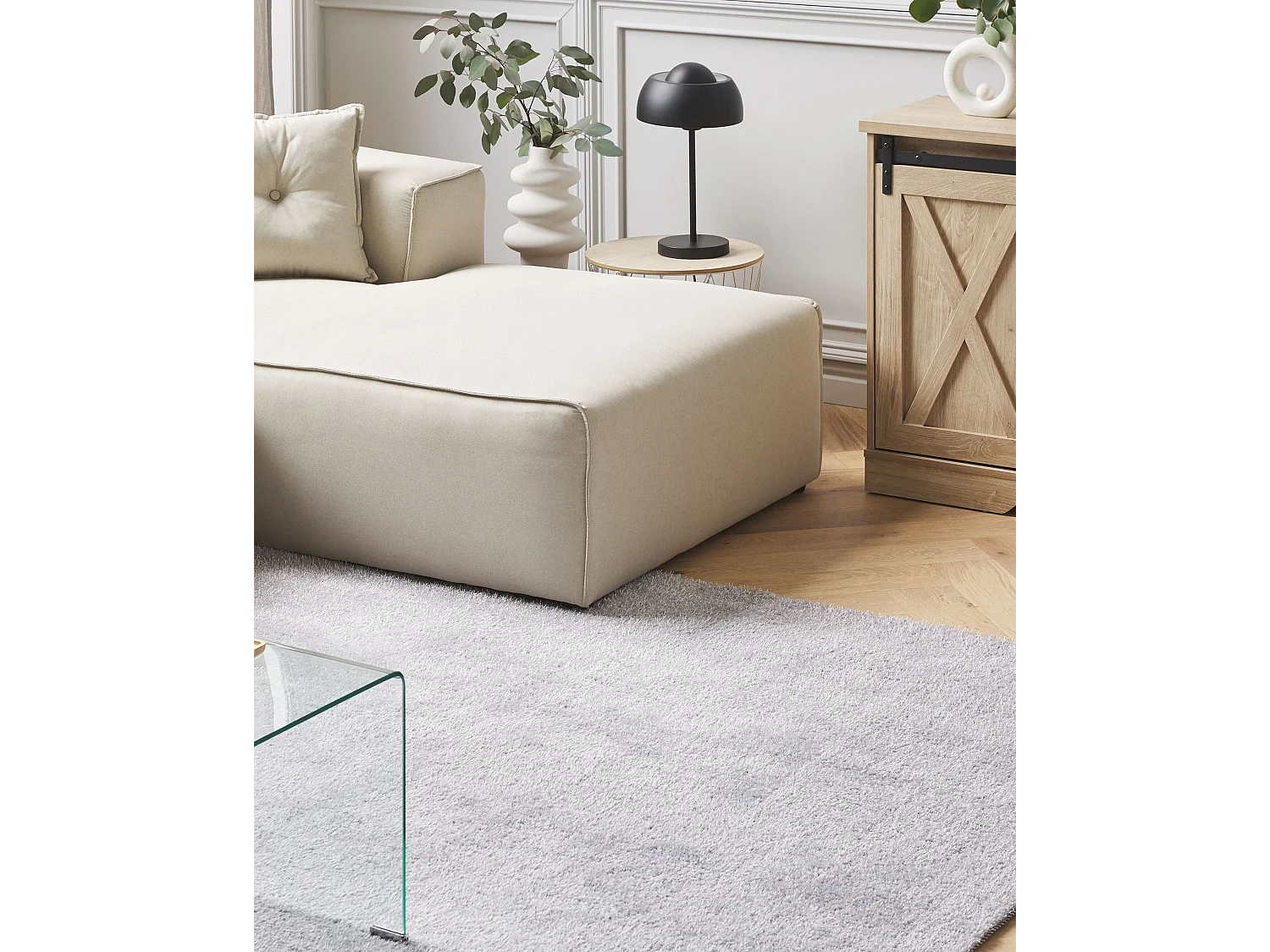 Tapis à poils longs DEMRE Gris clair 160 x 230 cm