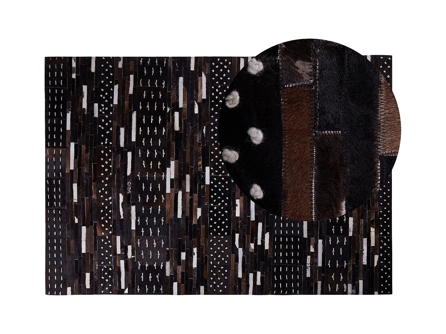 Tapis AKSEKI Marron foncé 140 x 200 cm Cuir