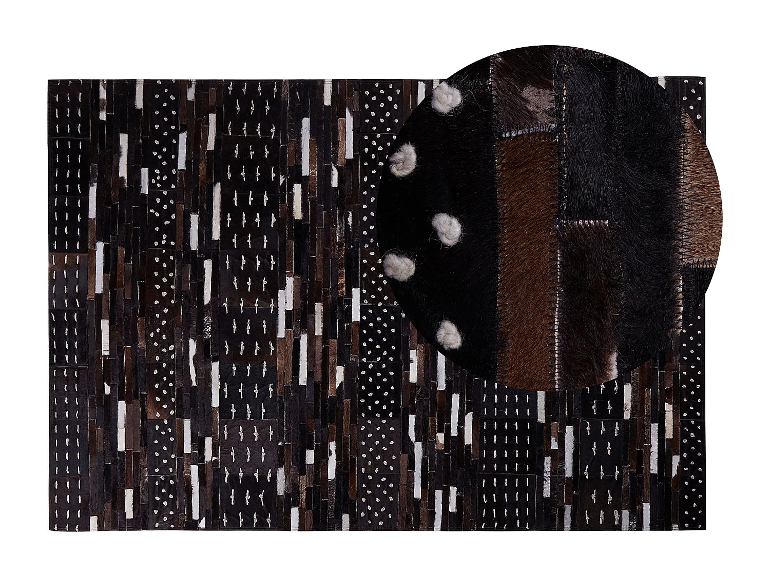 Tapis AKSEKI Marron foncé 140 x 200 cm Cuir