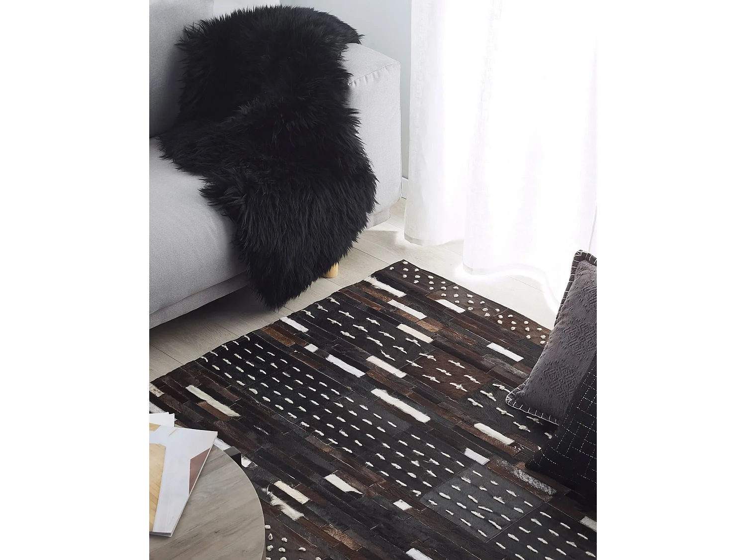 Tapis AKSEKI Marron foncé 140 x 200 cm Cuir