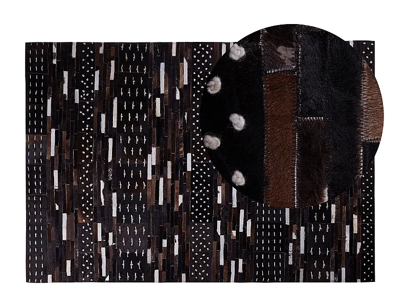 Tapis AKSEKI Marron foncé 140 x 200 cm Cuir