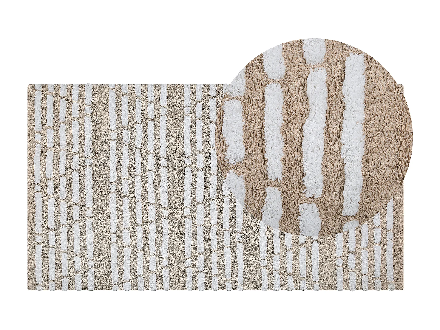 Tapis AHIRLI Beige 120 x 180 cm Coton